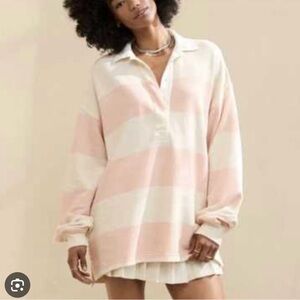Aerie offline striped rugby polo sweater